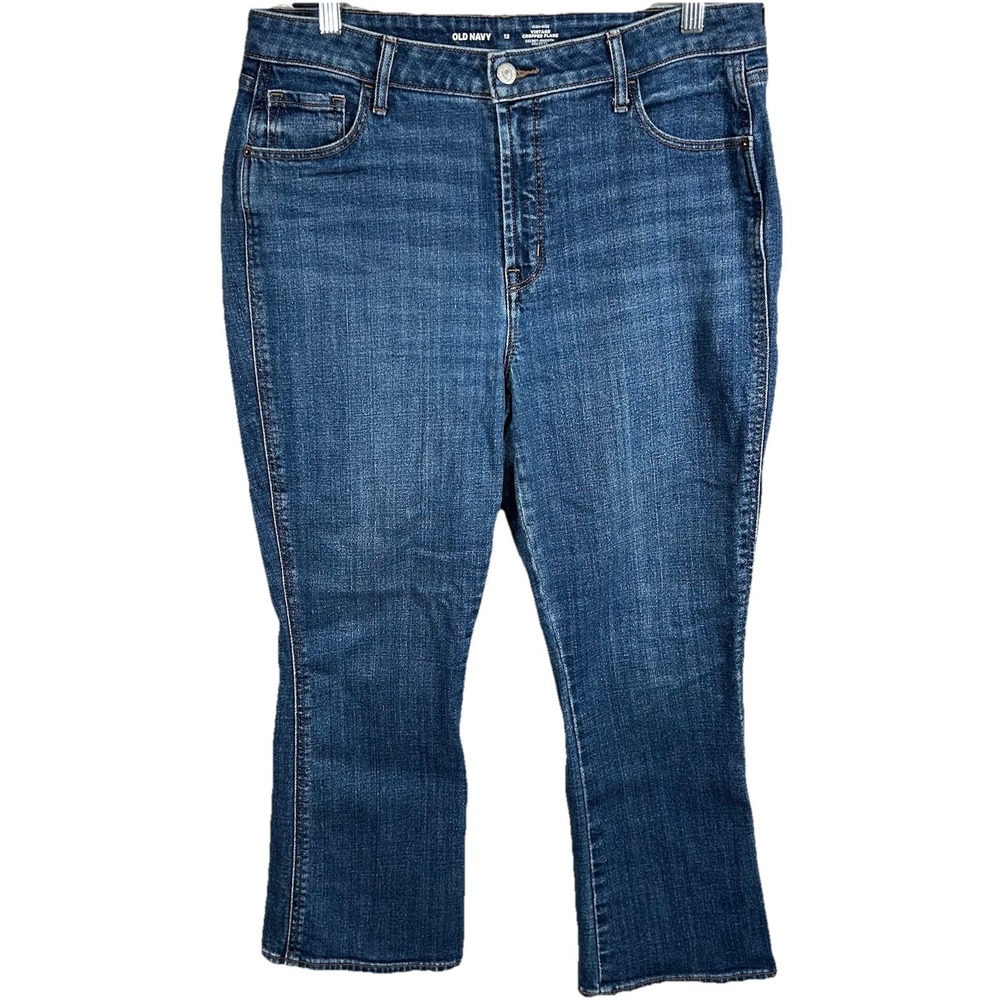 Old Navy Jeans Women's Size 12 High-Rise 32 X 26 Vintage‎ Cropped Flare Curvy